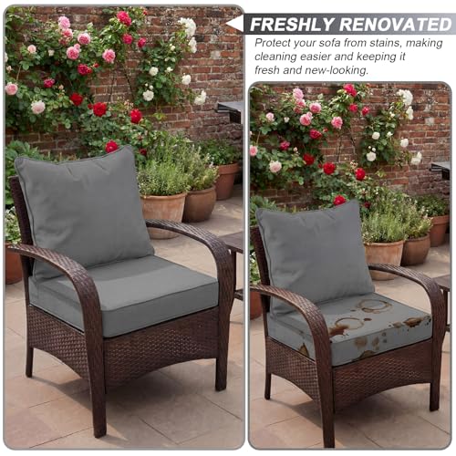 Tingjoo 1 Set 24x24 Inch Outdoor Chair Cushions Covers, Waterproof UV Resistant Patio Cushion Replacement Seat Slipcovers,...