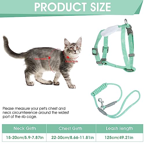 TIESOME Cat Harness and Leash Set, Adjustable Gradient Kitten Harness Escape Proof Harness with Leash for Kitty Outdoor Wa...