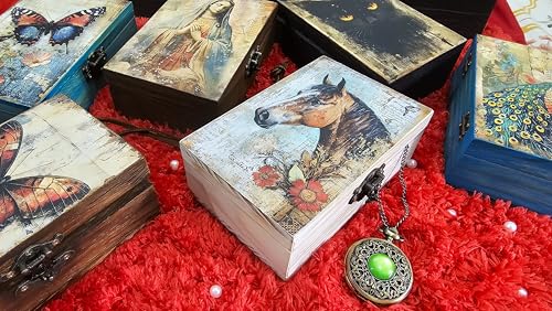 RK Collections Horse Jewelry Trinket Keepsake Box. Animal Home Decor, Gifts for Horse Lovers Case/Holder. (6.5" Horse)