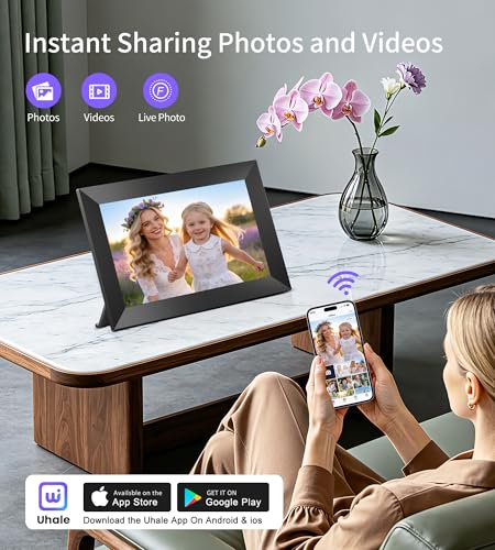Uhale 10.1" Digital Picture Frame with 32GB Storage Support SD Card, Electronic Photo Frames with 1280x800 HD IPS Touch Sc...
