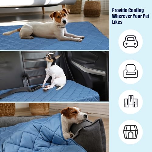 Tuiskusa Premium Cooling Blanket for Dogs Pet Cooling Pads Washable Pet Cool Mat for Cats Hot Weather Puppy Lightweight Th...