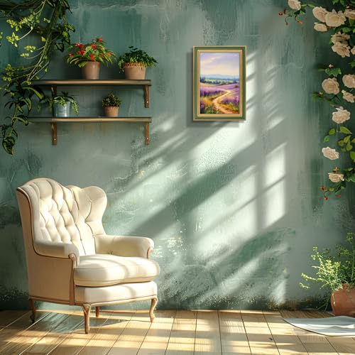 Golden State Art,8x12 Ornate & Antique Photo Frame for 8 x 12 Picture,Real Glass Wall Display,Color Muted Green & Gold