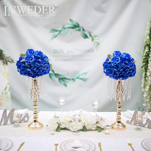Inweder Blue Flowers Balls for Centerpieces: 10 PCS 11.8" Diam Flower Centerpieces for Tables in Wedding Reception Decorat...
