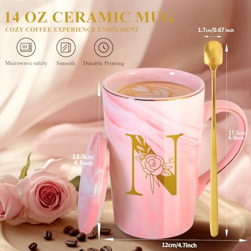 Personalized Ceramic Coffee Mug with Lid Tea Cup Women Wife Anniversary Her 1 2 3 5 6 7 8 10 14 20 25 40 50 Year Cotton Co...