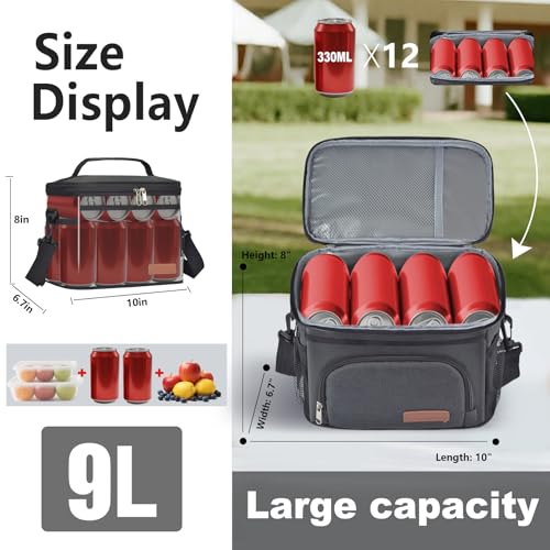 ExtraCharm Insulated Lunch Bag for Women/Men - Reusable Lunch Box for Office Picnic Hiking Beach - Leakproof Cooler Tote B...