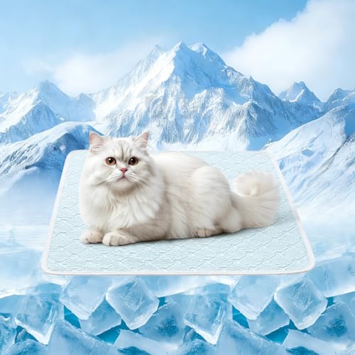 KMIRTNE Dog Cooling Mat - Instant 6-12°F Drop, Cooling Mat for Pets Q-MAX >0.5 & Machine Washable, Anti-Slip Bottom, Cool ...