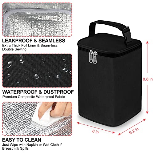 Accmor Breastmilk Cooler Bag, Baby Bottle Cooler Bags, Insulated Tote Bags On The Go, Fits 4 Large 8oz Bottles, for Nursin...