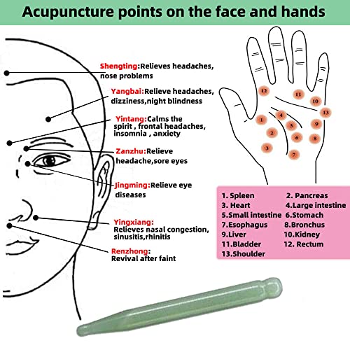 TOP SEWING Jade Acupuncture Pen Deep Tissue Gua Sha Massage Tools Natural Facial Tool Manual Acupuncture Massage Pen for F...