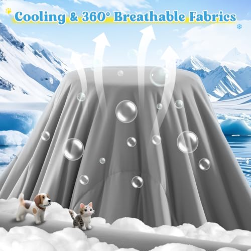 Cooling Blanket for Dogs, Lightweight & Durable Dog Cooling Mat, Q-MAX>0.45 Soft Breathable Pets Comforter for Couch, Bed...