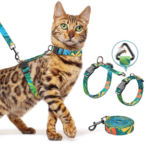Halypet Cat Harness and Leash Set, Escape Proof [3 in 1 Adjustable & Lightweight] Cat Harness, Soft Comfortable Kitten Har...