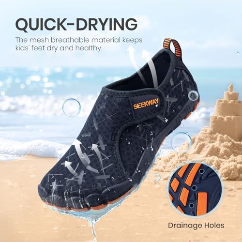 SEEKWAY Barefoot Water Shoes for Kids - Wide Toe Box and Quick-Dry Sand Shoes Toddler for Hiking Swim Beach Pool Kayak Spo...
