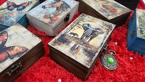 RK Collections Elephant Jewelry Trinket Keepsake Box. Animal Home Decor, Gifts for Horse Lovers Case/Holder. (6.5" Elephant)