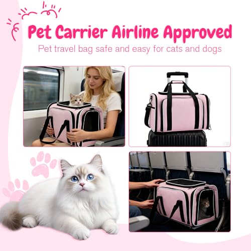 Double Expandable Cat Carrier,Airline Approved Soft-Sided Pet Travel Carrier for Small Dogs Cats under 15 lbs,Waterproof 6...