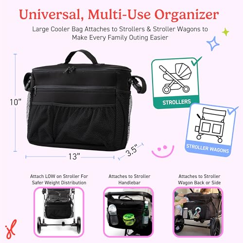 J.L. Childress Cool 'N Cargo Stroller and Wagon Cooler and Organizer - Universal Fit - Insulated - Attaches to Strollers, ...