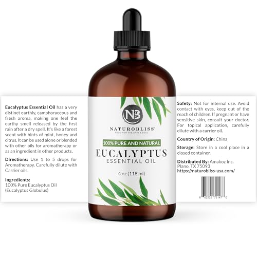 NaturoBliss Essential Oil with Glass Dropper - 100% Pure and Natural - Essential Oils for Diffuser, Aromatherapy, Soap and...