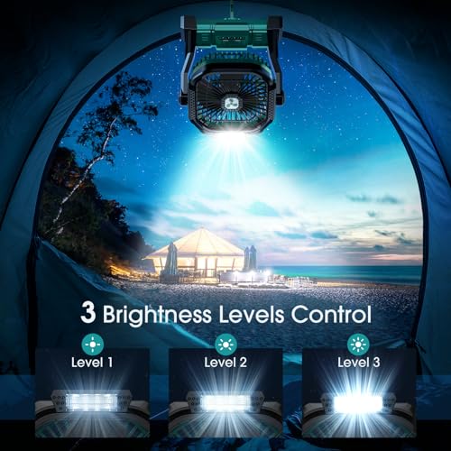 ONLYNEW Portable Fan Rechargeable, 20000mAh Cordless Battery Powered Fan with LED Lantern, USB C Battery Operated for Trav...
