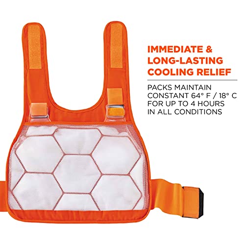 Ergodyne unisex adult Premium Phase Change - Packs FR Cooling Ice Vest, Orange, Large-X-Large US