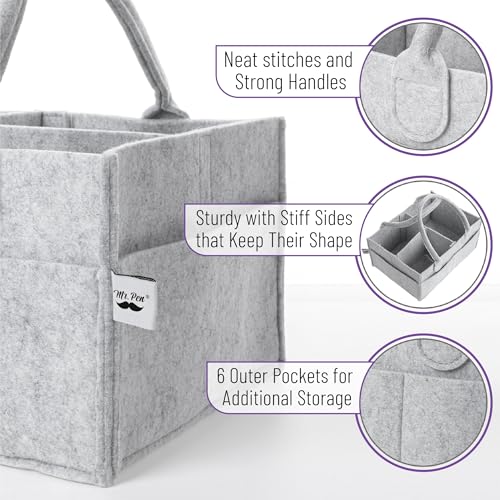 Mr. Pen- Baby Diaper Caddy Organizer, Gray, Medium, Nursery Storage Bin and Car Organizer for Diapers and Baby Wipes