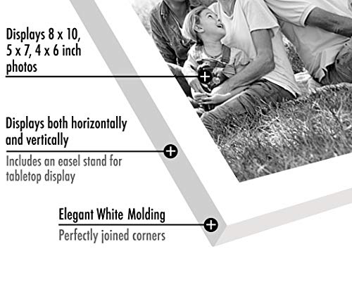 Americanflat Set of 10 Picture Frames with Shatter-Resistant Glass - Gallery Wall Frame Set with Two 8x10, Four 5x7 and Fo...