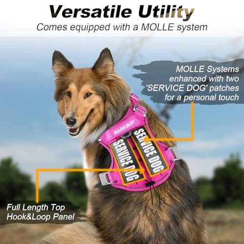 BARKBAY Service Dog Vest Tactical Dog Harness Medium Large Sized Dog No Pull Adjustable Dog Harness Reflective K9 Working ...
