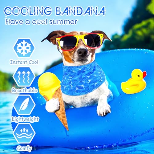 Talltalk 5 Pieces Dog Cooling Bandanas Neck Wraps Ice Scarf Pet Dog Cooling Collar Hunting Training Hiking Camping Accesso...