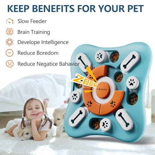 FOXMM Interactive Dog Treat Puzzle Toys for IQ Training & Mental Stimulating,Fun Slow Feeder,Large Medium Small Dogs Enric...