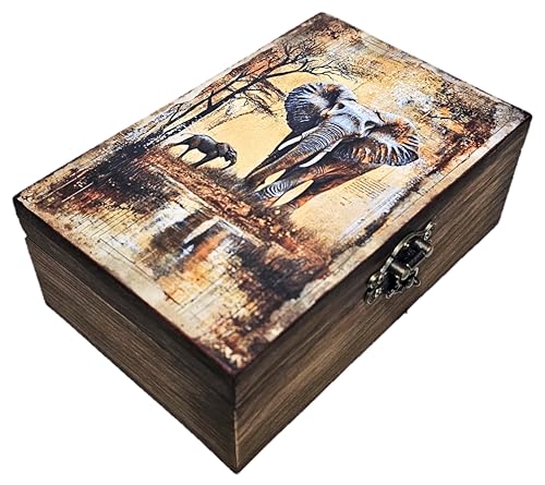 RK Collections Elephant Jewelry Trinket Keepsake Box. Animal Home Decor, Gifts for Horse Lovers Case/Holder. (6.5" Elephant)