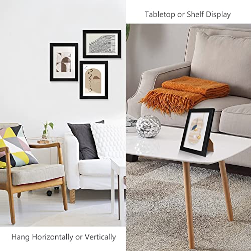 PECULA 2 Pack 5x7 Picture Frame, Black Picture Frame for Wall and Tabletop Display, Resistant Plastic Photo with Clear Ple...