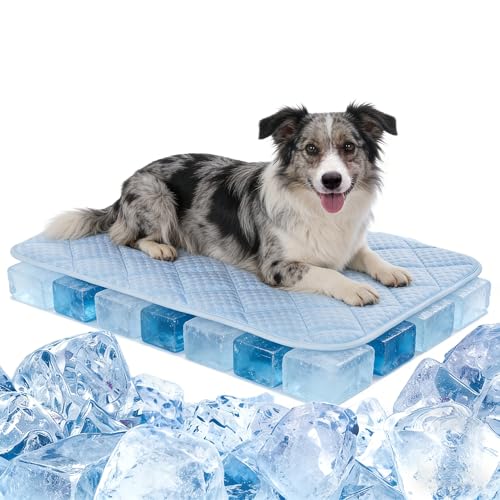 Dog Cooling Mat,Cooling Mat for Dogs, 35"x23" Cats Cooler Pad, Premium Pets Cool Bed for Crate Kennel, Indoor Cats Cool Sl...