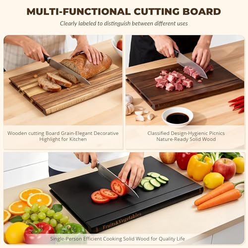 Book Cutting Board Set with Stand, Book Cutting Boards Wooden Charcuterie & Cheese Board, Aesthetic Kitchen Decor for Book...