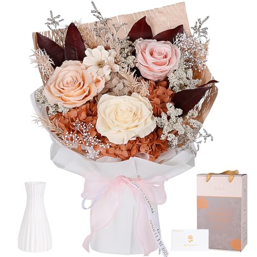 Preserved Bouquet of Flowers - Forever Flowers for Delivery, Real Eternal Roses, Mothers Day Gifts for Mom Grandma Wife, A...