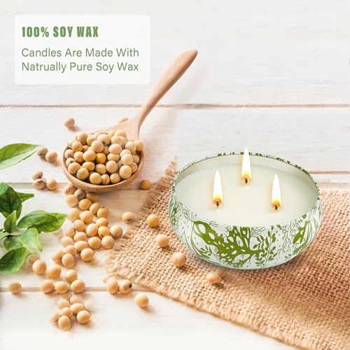 3 x 12oz Citronella Candle Outdoor 3 Wick Soy Wax Citronella Candle Set Jar Candle Up to 240hrs Burning Outdoor Candles Ho...