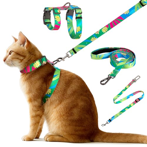 Cat Harness and Leash Set, Anti Escape Adjustable Cat Leash, Comfortable Soft Lightweight, Use Safe & Easy, Suitable for S...