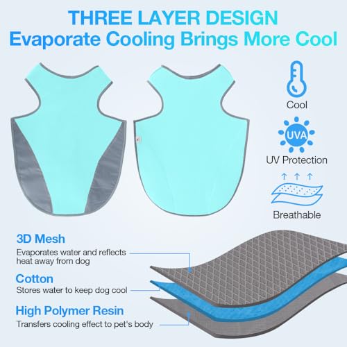 COMFPET Dog Cooling Vest for Summer, Lightweight Cooling Shirt for Small Dogs (22-44lbs), Ideal for Corgi, Shiba Inu, Fren...