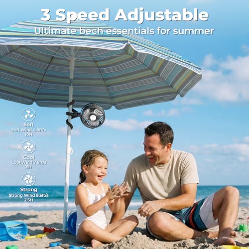AMACOOL Battery Operated Stroller Fan, Baby Travel Essentials for Beach Disney, Newborn Boy & Girl Showers Gifts Registry ...