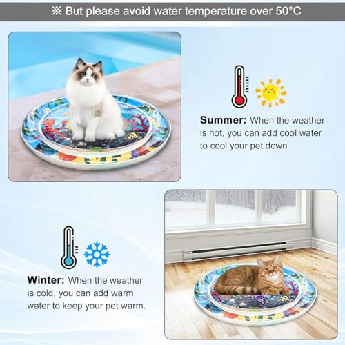 Thickened Water Mat for Cats,Big Pet Water Bed Washable Inflatable,Summer Pets Cooling Water Sensory Play Pad,Pet Playmat ...