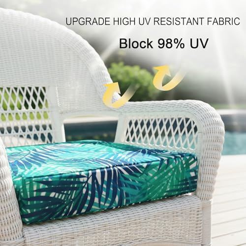 NettyPro Outdoor Cushion Slipcovers Waterproof 4 Pack Patio Chair Seat Cushion Covers with Zipper and Tie, 20 x 20 x 2 Inc...