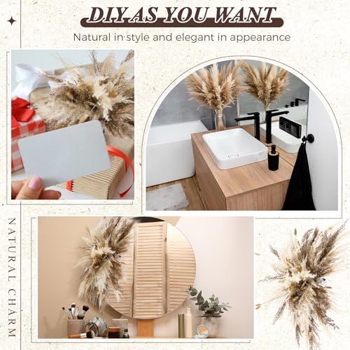 Layhit 1 Set Boho Dried Flower Wall Hanging 35 inch Pampas Grass Bouquet Dry Flower for Vase Crafts DIY Handmade Floral Pl...
