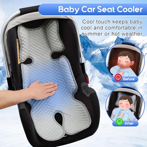 Kaseeous Car Seat Cooling Pad for Baby, Mink Dot Car Seat Cooler Mat for Girls Boys, Stroller Cooling Pad with 3D Breathab...
