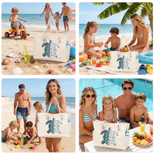 Apxouans Beach Bags for Women Large Waterproof Beach Travel Tote Bags Sandproof Swim Pool Bag Canvas Zipper Big Tote