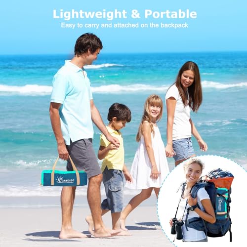 COMMOUDS Beach Tent Sun Shade for 3/4/6/8 Person, UPF 50+ Beach Sun Shelter Canopy Tent, Lightweight, Easy Set Up and Carry