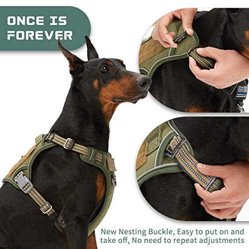 BUMBIN Tactical Dog Harness for Large Dogs No Pull, Famous TIK Tok No Pull Dog Harness, Fit Smart Reflective Pet Walking H...