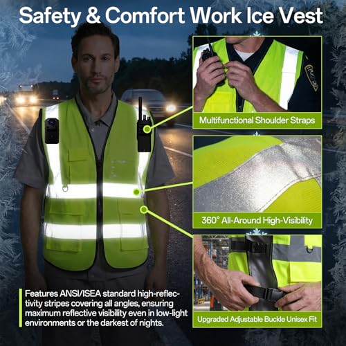 HJDHS Cooling Ice Vest with 24pcs Ice Pack - Cooling Vest with Adjustable Strap Cool Vest with Pockets