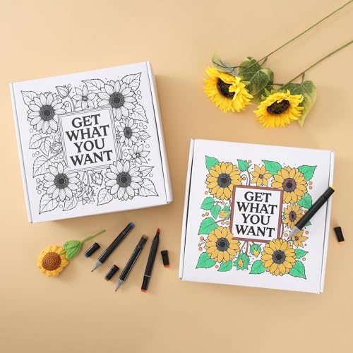 Foldifyzen Birthday gifts for women, Get well soon gift baskets,care package with sunflower coffee mug,sunflower pattern g...