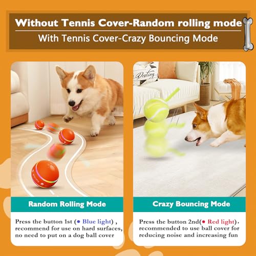 PetDroid Interactive Dog Toys Dog Ball, [Newly Upgraded] Durable Motion Activated Automatic Rolling Ball Toys for/Small/Me...