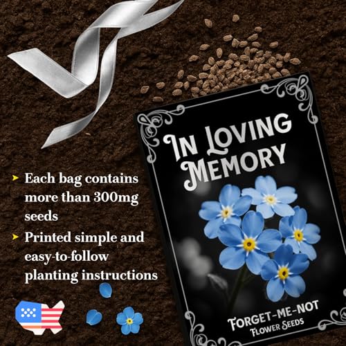 60Pack Forget Me Not Seeds Bulk - Memorial Seed Packets for Funeral Favors, Celebration of Life, Remembrance Gifts - Easy ...