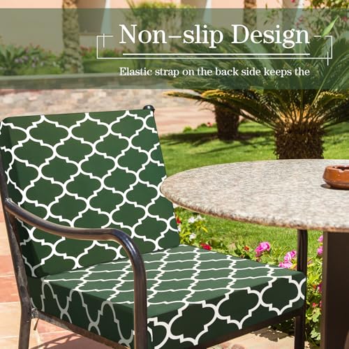 Newwiee 4 Pcs Waterproof Outdoor Cushion Covers for Patio Furniture Stretch Outdoor Couch Cushion Covers Replacement Moroc...