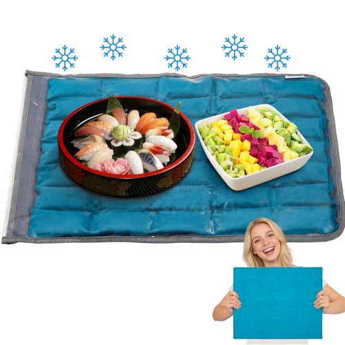 Babeezy Party Mat Chiller Foldable Reusable Cooling Mat with Sleeve, Extra-Large 45×35 cm(Soak-to-Activate) 35 Large Cells...