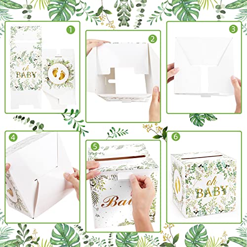 Hxezoc Floral Baby Shower Card Box Favors Post Box Cardboard Receiving Money Box Holder for Reception, Baby Showers, Anniv...