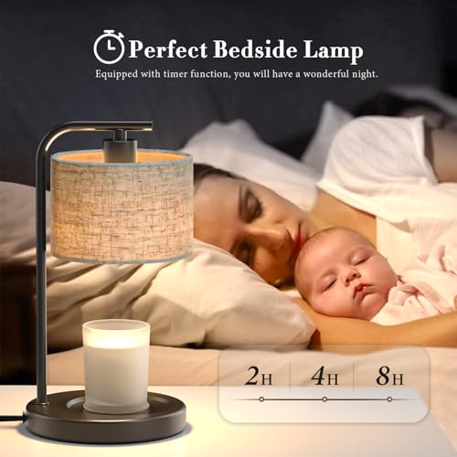 Spclsim Black Candle Warmer Lamp with Timer Dimmer, Electric Candle Warmer Wax Heater, Birthday Gifts for Women Her Mom, H...